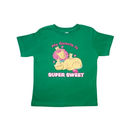 

Inktastic My Guncle Is Super Sweet Cotton Candy Lions with Pink Mane Gift Toddler Boy or Toddler Girl T-Shirt