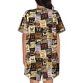 thumbnail image 4 of Womens Pajama Sets With Pocket, Butterfly Stamp Pattern Lounge Sets Short Sleeve Sleepwear PJ Sets for Women, 4 of 6