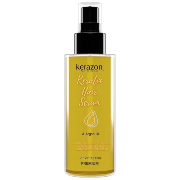 Kerazon Keratin Hair Serum with Argan Oil, Smoothing and Damage Repair, 2oz