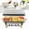 thumbnail image 4 of Fogcroll 2PCS Chafing Dish Buffet Set Chafing and Buffet Warmers Set Catering Food Warmer with Handle Lid,Stainless Steel Rectangle Surround Insulation Large Capacity, 4 of 12