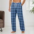 thumbnail image 2 of BOOMNY Mens Pajama Pants Wide Leg Pajamas Pants for Men Plaid Soft Pj Bottoms Pant With Pockets Cozy Homewear Loungewear, 2 of 6