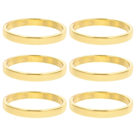 

6pcs Elegant Zinc Alloy Napkin Rings Decorative Napkin Holders for Wedding Banquet Dinner Party Table Decoration (Golden)