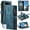 Blue, variant on CaseMe Case for Google Pixel 11 Pro XL Wallet Case for Women Men, Fashion Durable PU Leather Magnetic Flip Lanyard Strap Wristlet 10-Card Holder Zipper Wallet Phone Case,Black