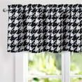 thumbnail image 7 of DriftAway Houndstooth Vintage Plaid Printed Pattern Thermal Insulated Blackout Window Curtain Valance Rod Pocket Single 18"L x 52"W Plus 2" Header Black, 7 of 7