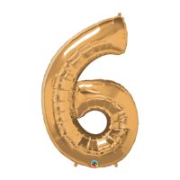 Way to Celebrate 42" Number 6 Gold Balloon
