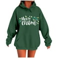 thumbnail image 4 of Craaazy Women's Christmas Printed Long Sleeved Hooded Top with Pockets Gifts, 4 of 5