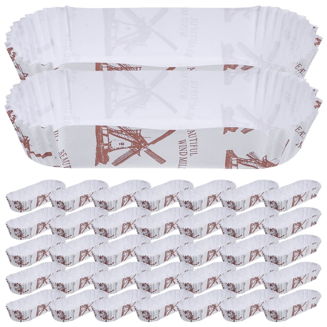 200PCS Mini Boat Shape Cake Paper Cups Grease Proofing Cake Paper Tray Heat-resistant Papercup Cake Mold Creative Baking Cake Tray for Wedding Date Proposal Use