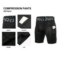 thumbnail image 3 of LANBAOSI 3 Pack Men Compression Shorts with Pocket Athletic Running Workout Underwear Size L, 3 of 8