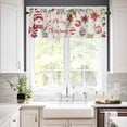 thumbnail image 3 of Merry Christmas Kitchen Curtains and Valances Set, Xmas Ball Poinsettia Red Berry Linen Texture Rod Pocket Window Valance Window Curtain Panels for Living Room Bedroom Laundry, 27.5x36in, 3 Pieces, 3 of 7