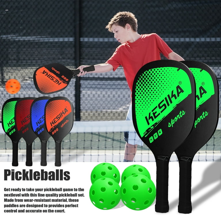 Eccomum Pickleball Paddle Set Pickleball Rackets Ball Set 2 Rackets & 4  Pickleball Balls with Carrying Bag for Men Women