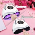 thumbnail image 2 of Lámpara de uñas UV LED de 180 W para esmalte en gel con sensor inteligente, 4 temporizadores, pantalla HD y base desmontable., 2 of 5