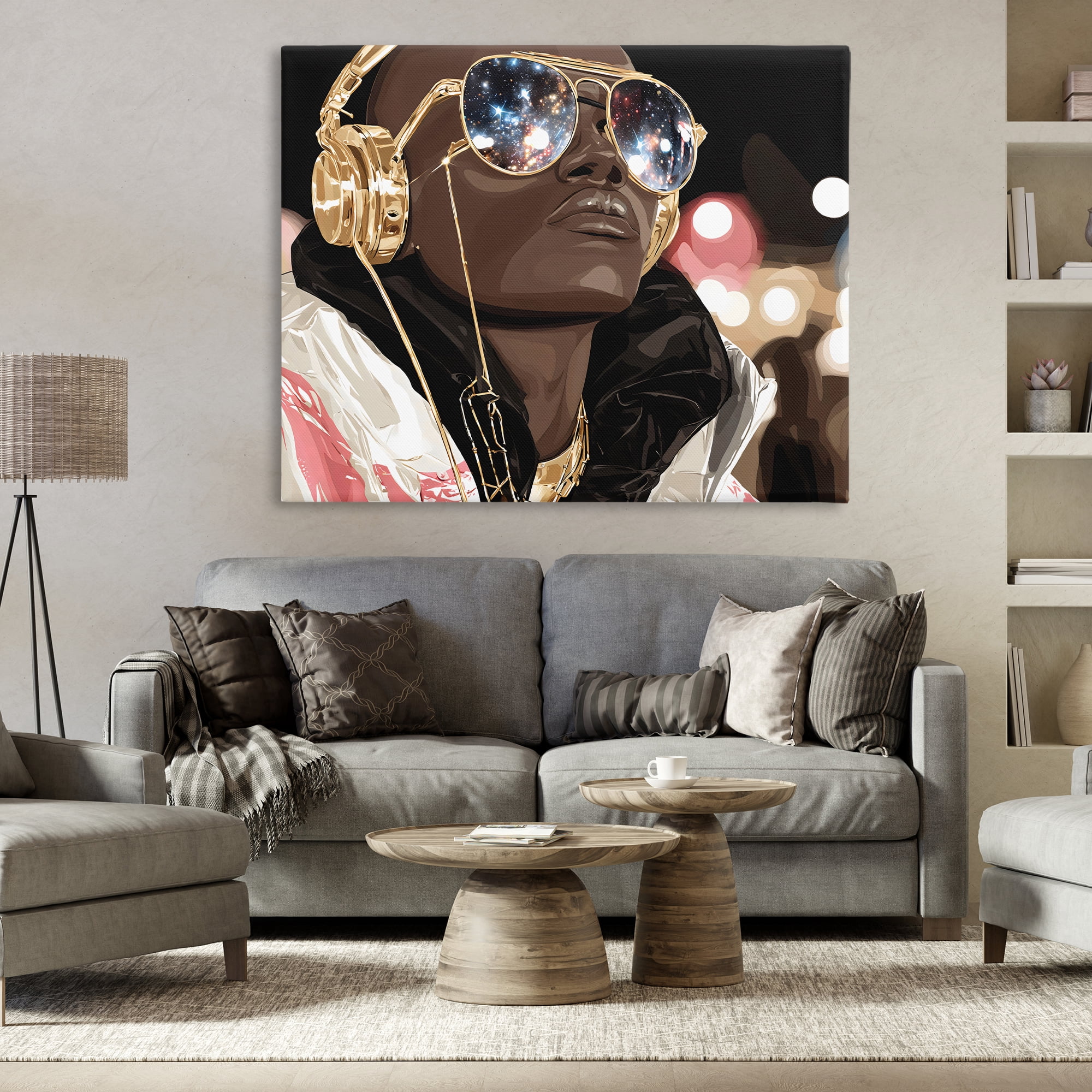 Stupell Industries Starry Eyed Shades with Headphones Canvas Wall Art, design by Franklyn Gregory