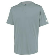 Russell Adult Performance Two-Button Solid Jersey, Baseball Gray - Small
