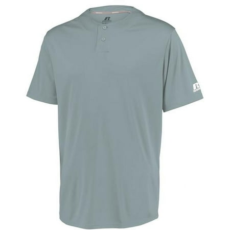 Russell Adult Performance Two-Button Solid Jersey, Baseball Gray - Small