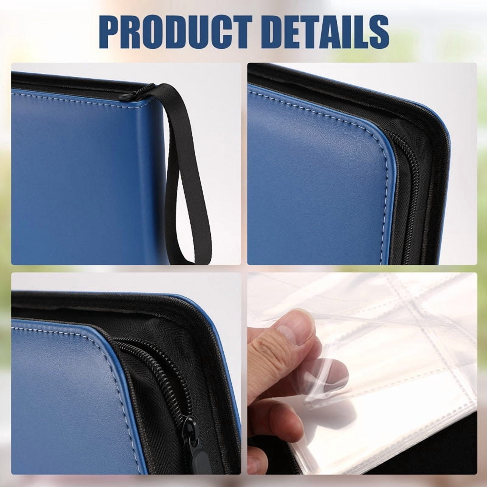 Trading Card Binder 9 Pocket, Card Binder with Zipper, Card Case for Game/Football/Baseball Card