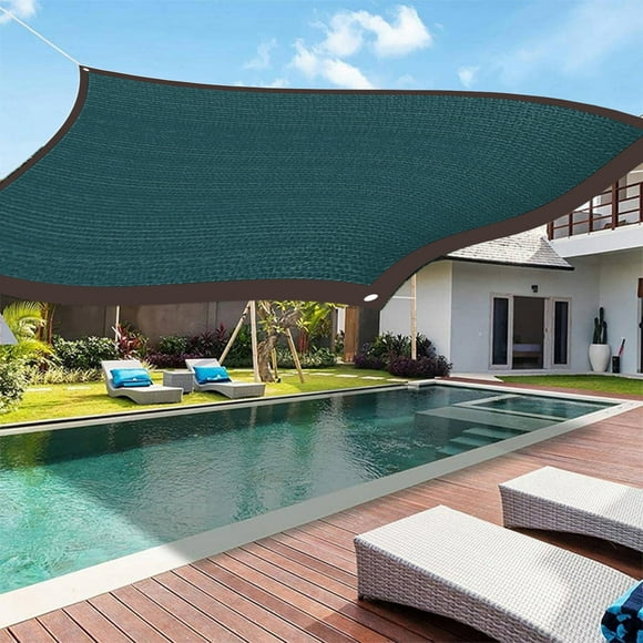 Dvkptbk Sun Shade Canopy, Outdoor Sunshade Swimming Pool Sun Awning - 95% Sunshine Protection - Rectangle Shade Canopy Sunshine Block for Patio Garden Outdoor Facility (6.5ft*9.8ft)