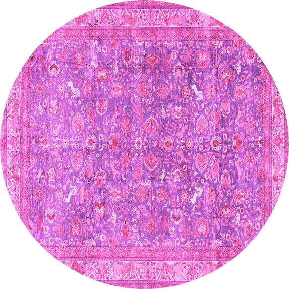 Ahgly Company Indoor Round Persian Pink Traditional Area Rugs, 7' Round