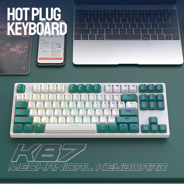 K87 Gamer Keypad 87 Keys Bluetooth-Compatible Korean para Notebook Laptop Desktop