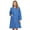 Blue/Black Plaid, variant on Casual Nights Women's Floral Snap Front Flannel Duster Long Sleeve Lounger Dress
