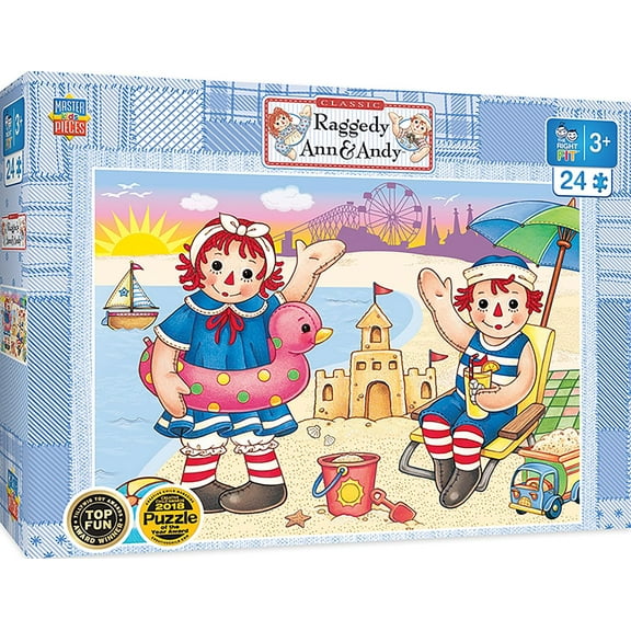 MasterPieces 24 Piece Puzzle - Raggedy Ann and Andy Beach Fun - 14"x19"