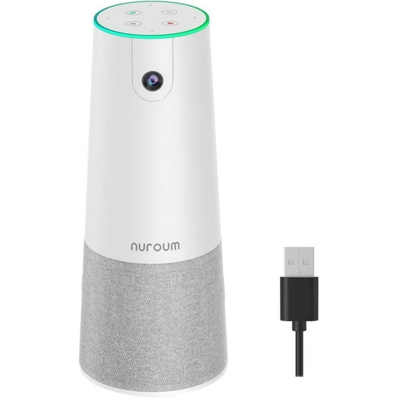 Nuroum C20HD 1080P Video Conferencing Camera with Microphone and Speaker, All in One, AI Noise-Cancellation, White,New