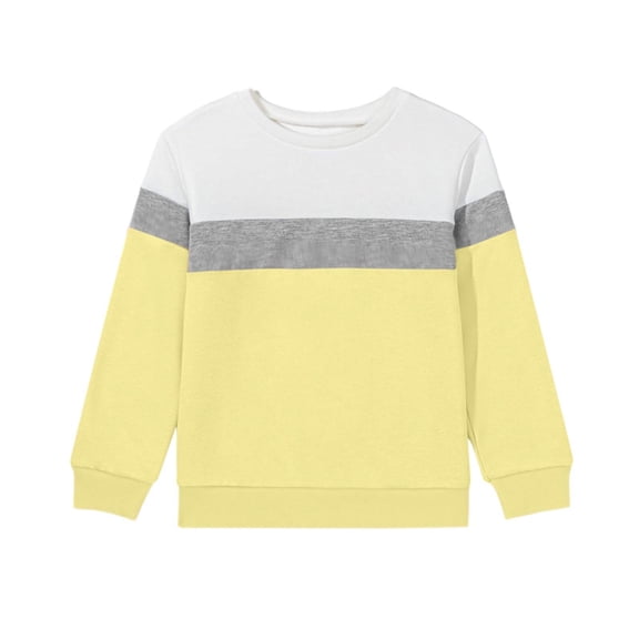 KyCheLot Sweatshirts Tops for Boys Girls School Casual Color Block Pullover Crewneck Sport Long Sleeve Shirts 1-15 Years
