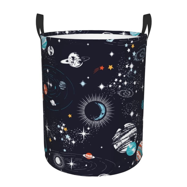 Fotbe Galaxy2 Cesto de Ropa con Asas, Cesto Impermeable de Gran Capacidad, Bolsa de Lavado para Dormitorio, Cesto de Ropa con Ruedas y Asas-Small