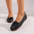 thumbnail image 6 of Gpaecead Women's Lace Up Ballet Flats Round Toe Slip On Cushioned Comfortable Faux Leather Flat Shoes For Work, Office And Casual Black, 6 of 8