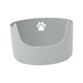 thumbnail image 3 of Bandeja de arena para gatos pequeños y grandes, lados altos, suministros para mascotas antisalpicaduras, caja de arena para inodoro frontal baja en , GRIS, 3 of 8