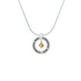 thumbnail image 2 of Delight Jewelry November - Yellow Crystal Bicone Gymnastics Mom Ring Charm Necklace, 18", 2 of 4