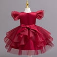 thumbnail image 4 of Lace Flower Sleeveless Gown Dress with Bow Decoration for Girls, Kids Wedding Bridesmaid Pageant Party Formal Long Gown Princess Tulle Floral Embroidery Girl Birthday Party Dresses - 2-10T, 4 of 7