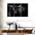 thumbnail image 3 of Elephant Stock Brindle Rodeo Bull Wall Art - Horizontal Multi Panel Canvas - Living Room Wall Decor - Animal Multi Panel - Black And Gray Decor By Julie Chapman - 38" x 24", 3 of 8