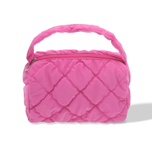 Bolsa de Maquillaje Única Bargains Bolsa Cosmética Acolchada Bolsa de Aseo Organizador de Maquillaje Organizador Cosmético de Viaje Bolsa de Maquillaje Portátil para Mujeres Rojo Rosa
