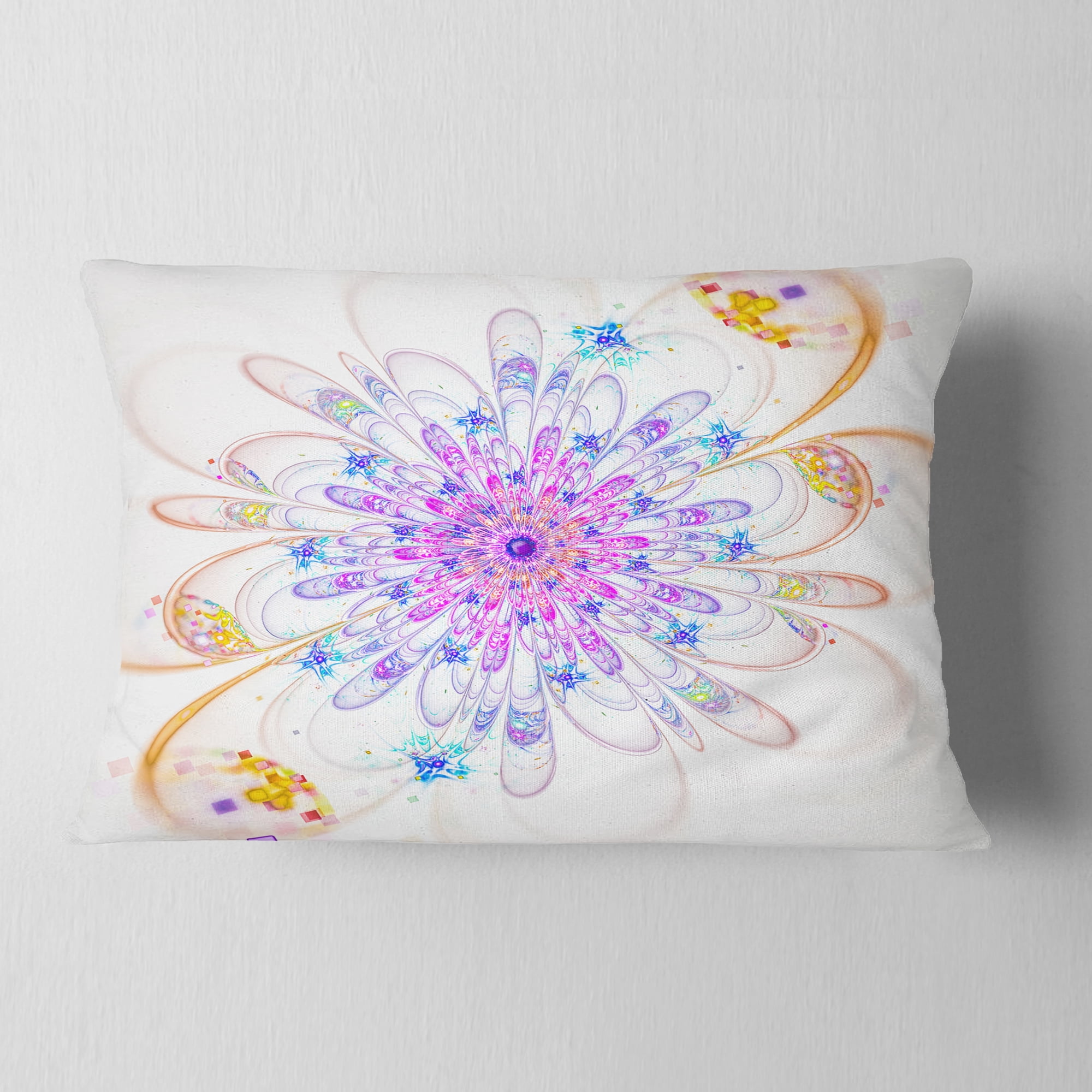 Designart 12" x 20" Blue Polyester Throw Pillow