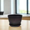 thumbnail image 3 of LOLIPPYY 1 Set Small Planter Black PP Flower Pot Round Barrel for Yard, 3 of 7