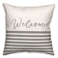 thumbnail image 2 of Creative Products Welcome Stripes Gray 16 x 16 Indoor / Outdoor Pillow, 2 of 3