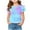 Blue, variant on zbxnLI Girls T Shirts Crew Neck Pleated Short Sleeve Cute Blouses Summer Causal Tops Size 5-12 Years