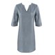 thumbnail image 4 of Mini vestido estampado con cuello en V y manga media para mujer - Algodón/lino, estilo informal/vacacional, primavera/otoño, lavado a mano/a máquina con programa delicado, tallas asiáticas reales, 4 of 4