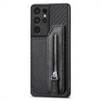 Jiahe Cover for Samsung Galaxy A23 5G, Credit Card Holder Case with Magnetic Closure,Shockproof Anti-drop Zipper Wallet Kickstand Cover Case, Black