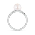 thumbnail image 2 of ANGARA Japanese Akoya Cultured Pearl and Diamond Infinity Ring in 925 Sterling Silver for Women | June Birthstone, Birthday, Anniversary, Jewelry Gift for Women | Pearl Ring, 2 of 8