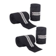 thumbnail image 1 of Paquete de 4 correas de levantamiento de pesas, muñequeras de compresión, muñequeras de soporte para entrenamiento de fuerza y gimnasio., 1 of 9