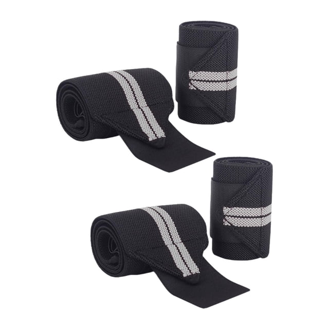 Paquete de 4 correas de levantamiento de pesas, muñequeras de compresión, muñequeras de soporte para entrenamiento de fuerza y gimnasio.