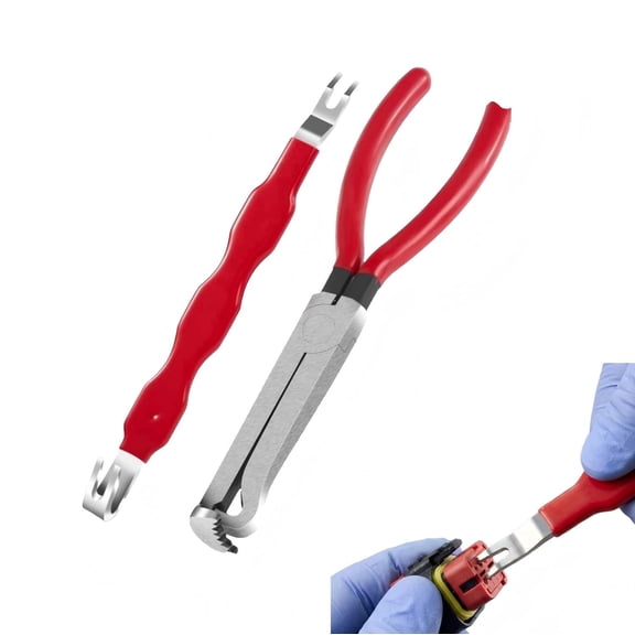 2 Pieces Electrical Disconnect Pliers for Cars, Automotive Electrical Plug Connector Disconnect Tool and Connector Separator and Hose Clamp Pliers Terminal Removal Tools
