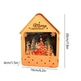 thumbnail image 3 of OEFNTAC Decorations Santa Claus Cabin Luminous Wooden House LED Desktop Ornament 5.9x5.9in Painted Night Light Christmas Home Holiday Gift Battery Powered Christmas Tree Decorations, 3 of 6