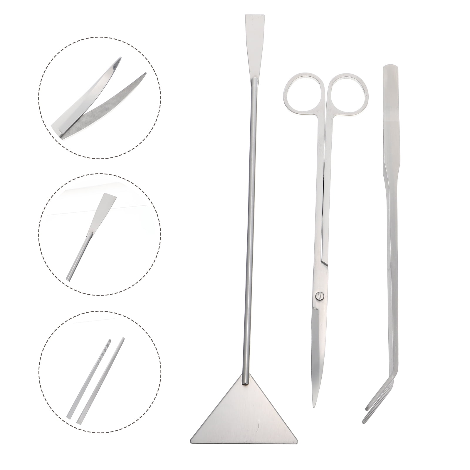 GETAJGHSD 1Set Multi-Function Plated Silver Aquarium Scissor and Shovel Made with Rust-Resistant Stainless Steel