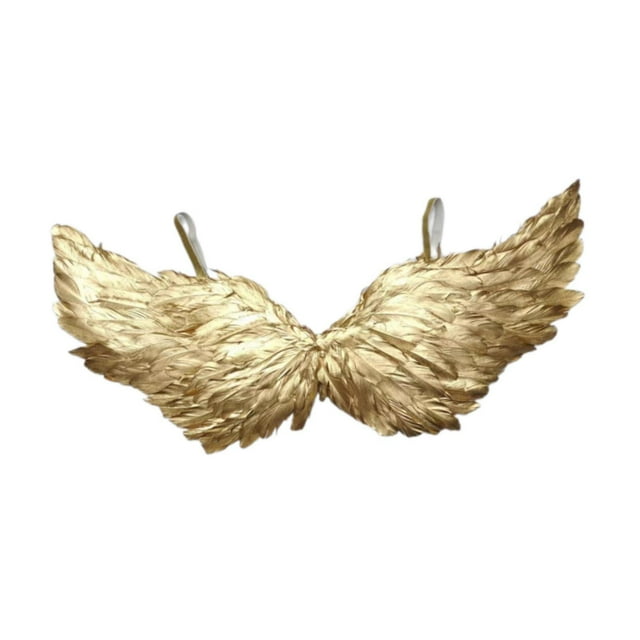 Alas de ángel Yuyangstore decoración infantil plumas oro 60 cm x 35 cm