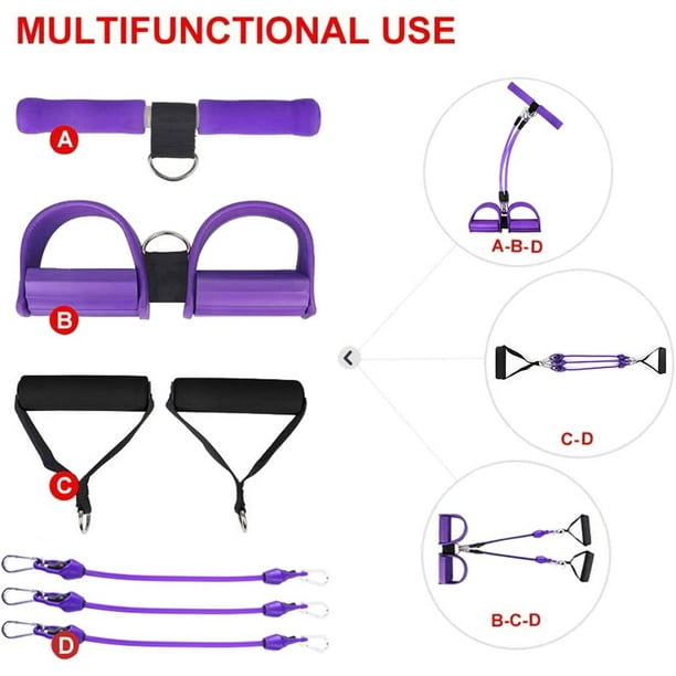 FFIY Multifunction Fitness Sit-up Exercise Equipment Pedal Resistance Band  Elastic Pull Rope for Home Gym Workout Pedal Arm Leg Trainer Bodybuilding