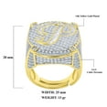 thumbnail image 4 of Mens Gold Tone Baguette/Round Cut Simulated Diamond Initial Letters Alphabet "P" Ring Band, 4 of 5