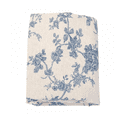 thumbnail image 2 of Linen Tablecloth with Blue Floral Pattern - Vintage Washable Table Cover for Dining Room, Kitchen, or Outdoor Picnic, 2 of 3