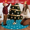 thumbnail image 5 of 48 Inch Christmas Tree Skirt – Velvet Plush Tree Mat, Soft Thickened Polyester with Red Ties, Single-Sided Printing, Available in 30in/36in/48in, Perfect for Holiday Xmas Tree Decoration, 5 of 7